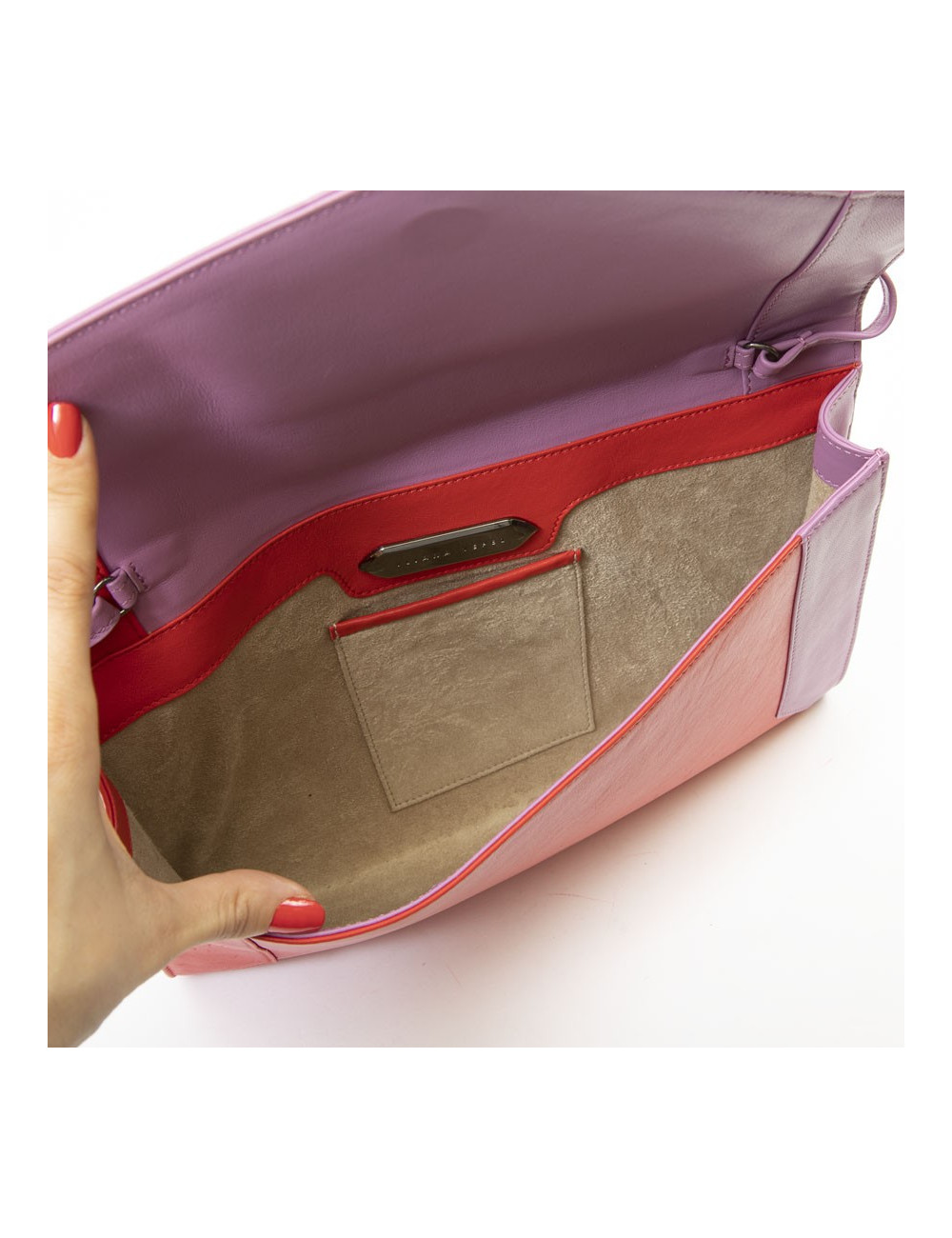 Pochette YLIANA YEPEZ cuir bicolore