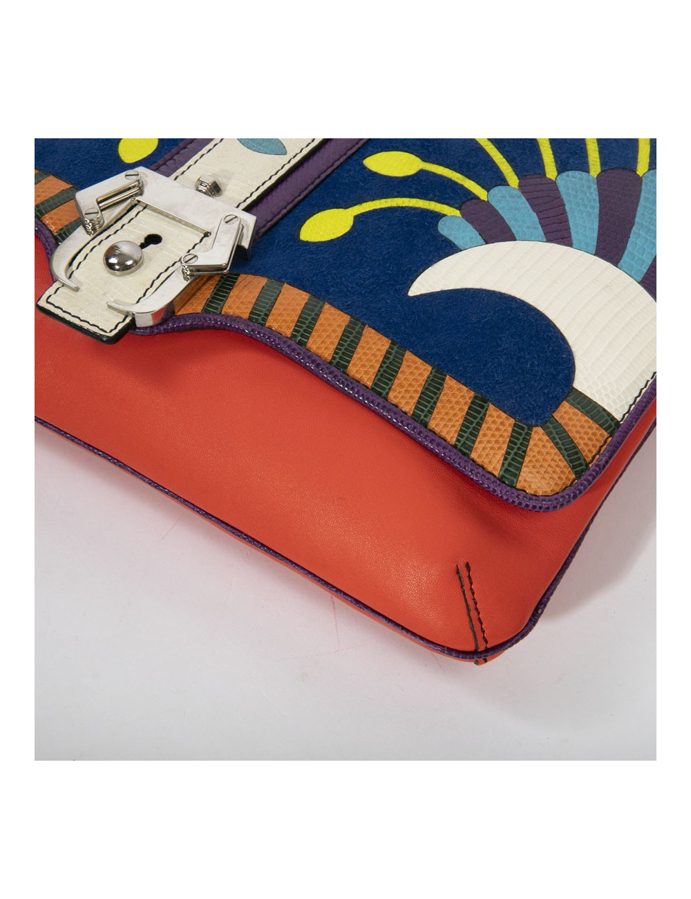 Sac PAULA CADEMARTORI cuir et veau velours Toucans