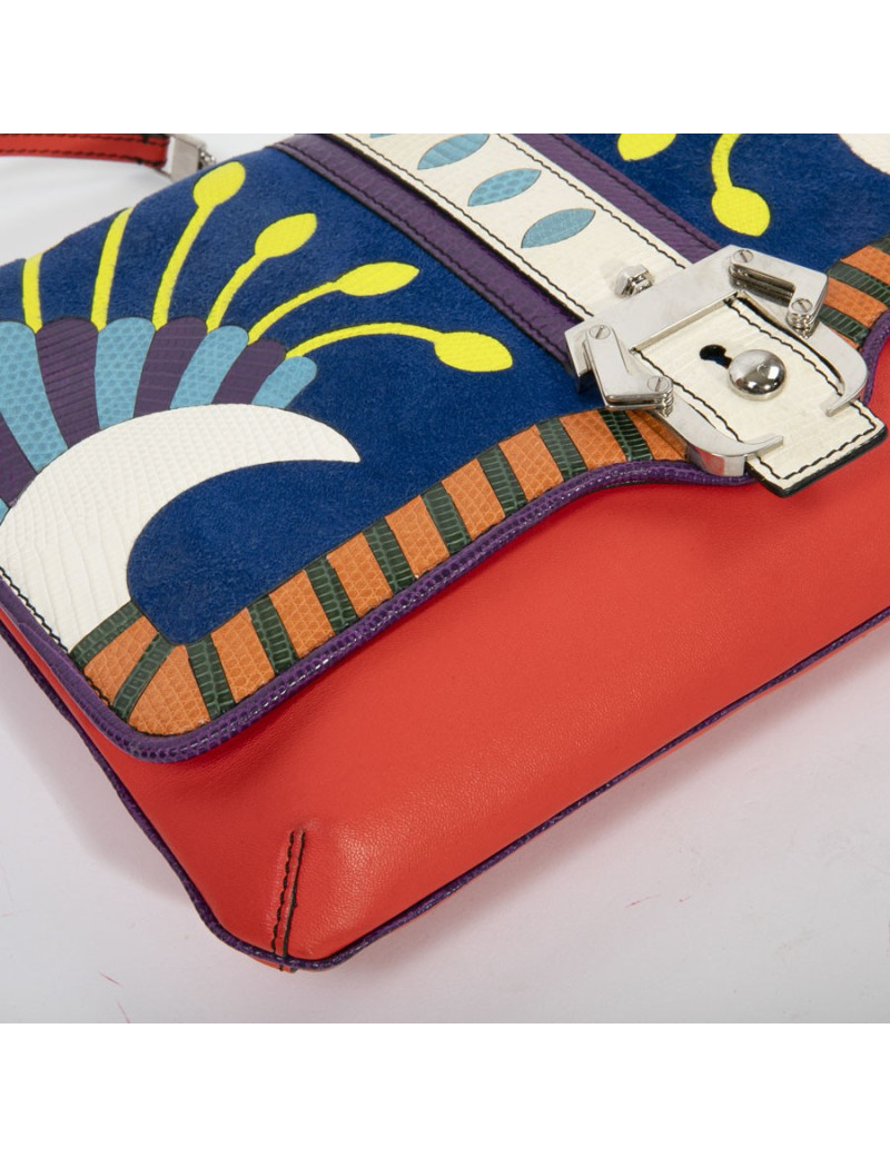 Sac PAULA CADEMARTORI cuir et veau velours Toucans