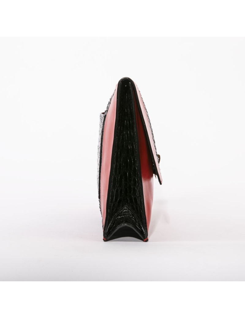 Pochette PROENZA SCHOULER cuir rouge et peau exotique noire