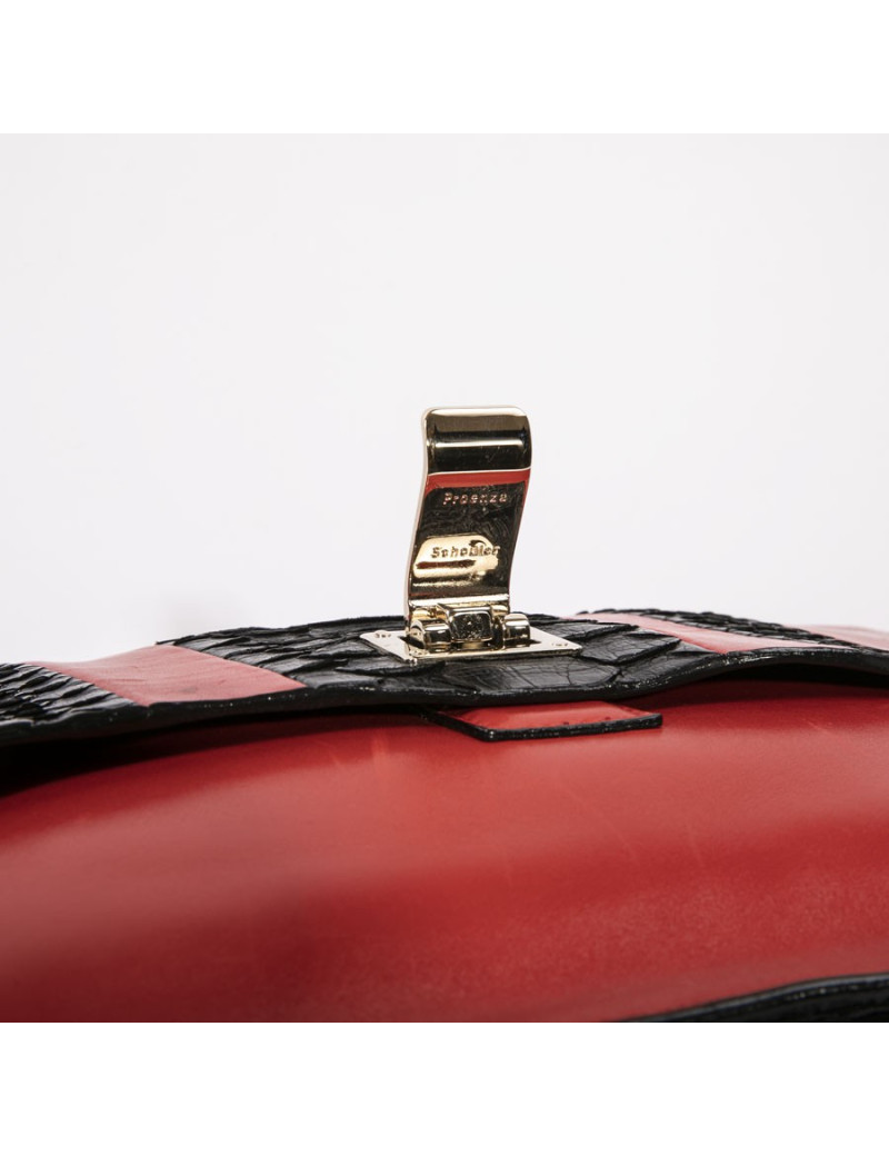 Pochette PROENZA SCHOULER cuir rouge et peau exotique noire