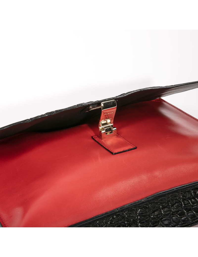 Pochette PROENZA SCHOULER cuir rouge et peau exotique noire