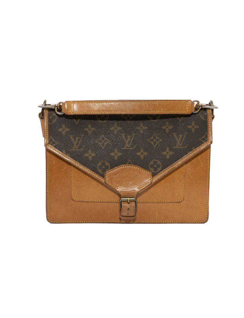 Sac double pochette LOUIS VUITTON toile Monogram marron Vintage