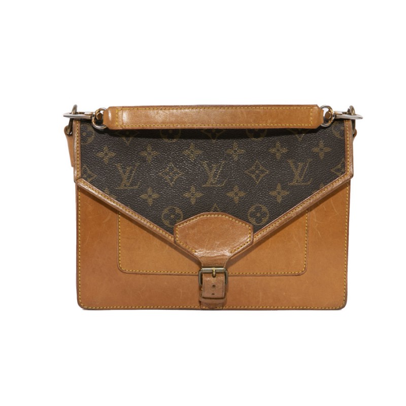 LOUIS VUITTON vintage double bag in brown monogram canvas and leather -  VALOIS VINTAGE PARIS