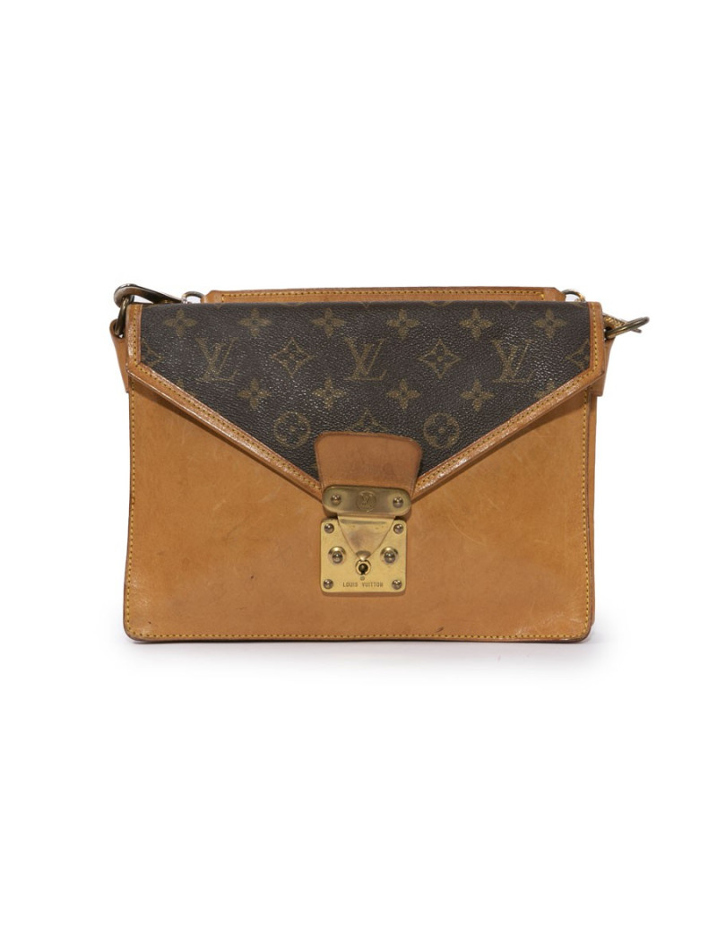 Sac double pochette LOUIS VUITTON toile Monogram marron Vintage
