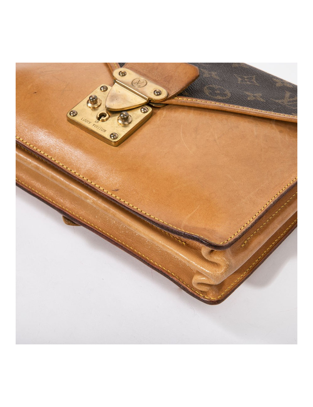 Sac double pochette LOUIS VUITTON toile Monogram marron Vintage