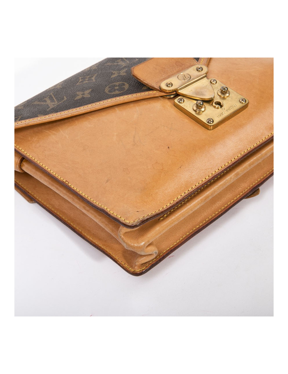 Sac double pochette LOUIS VUITTON toile Monogram marron Vintage