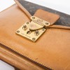 LOUIS VUITTON vintage double bag in brown monogram canvas and leather