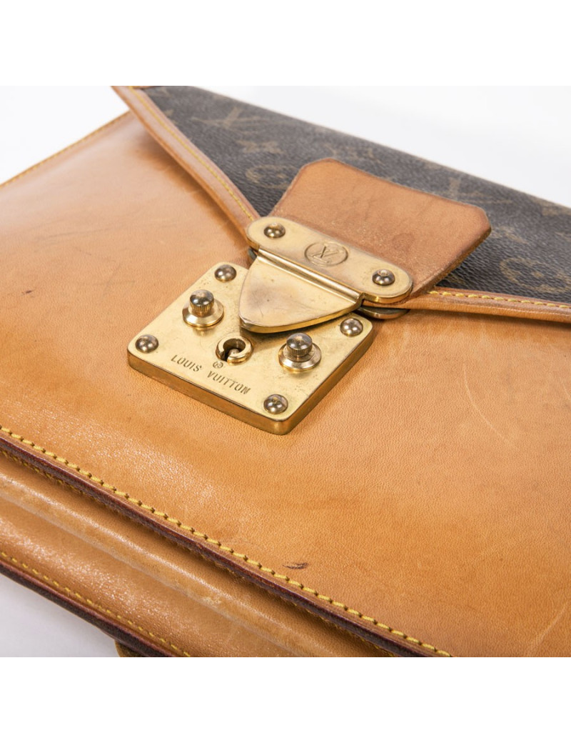 Sac double pochette LOUIS VUITTON toile Monogram marron Vintage