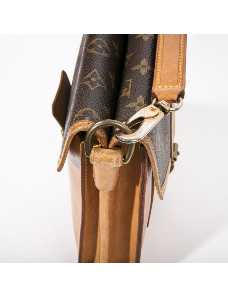 Sac double pochette LOUIS VUITTON toile Monogram marron Vintage