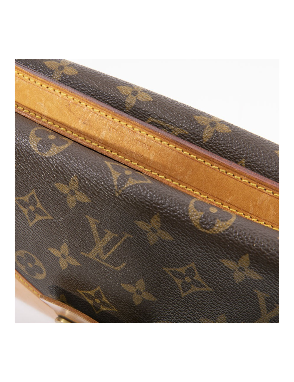 LOUIS VUITTON vintage double bag in brown monogram canvas and leather