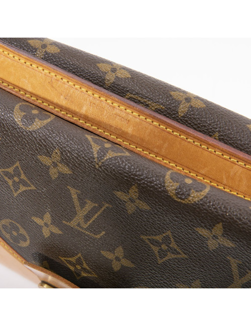 LOUIS VUITTON vintage double bag in brown monogram canvas and leather