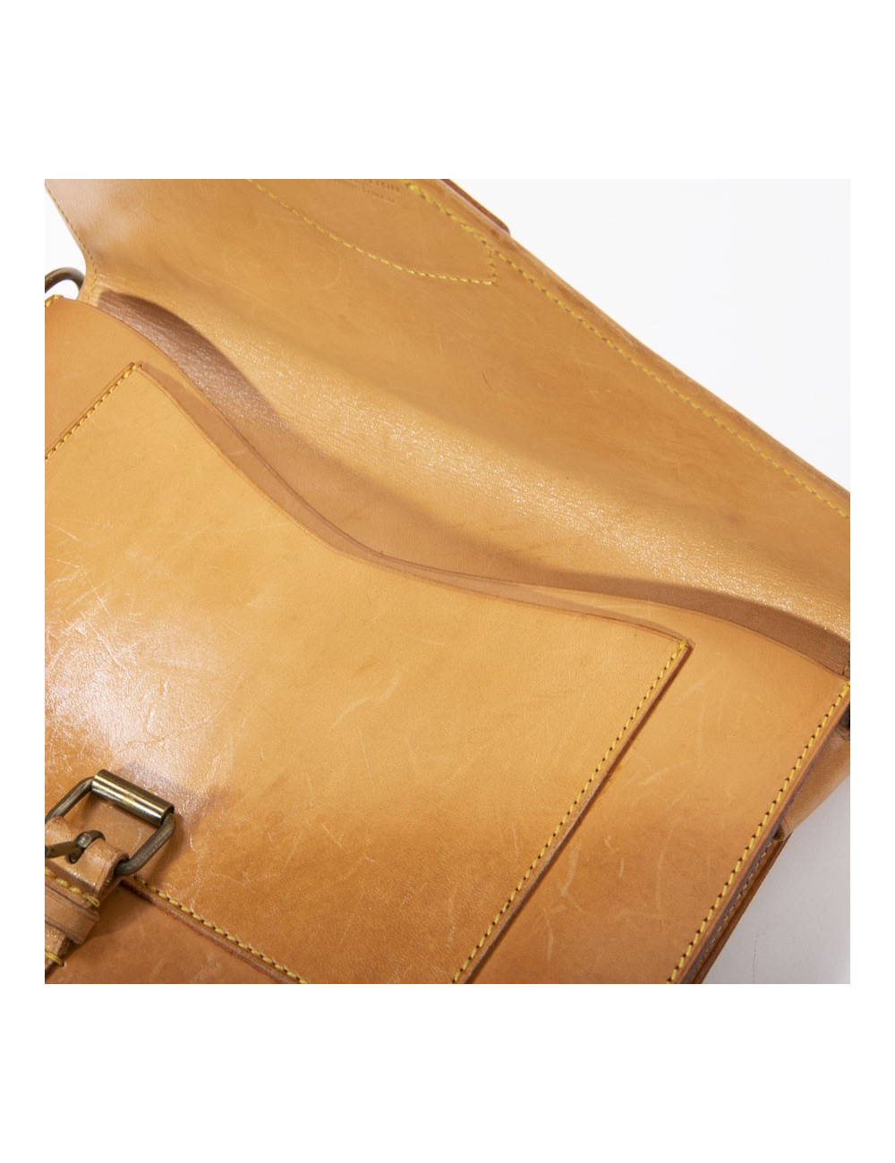 LOUIS VUITTON vintage double bag in brown monogram canvas and leather