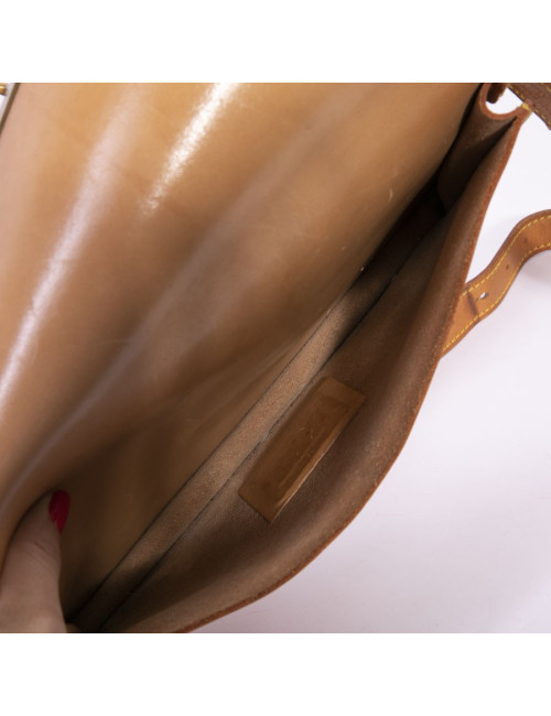 LOUIS VUITTON vintage double bag in brown monogram canvas and leather