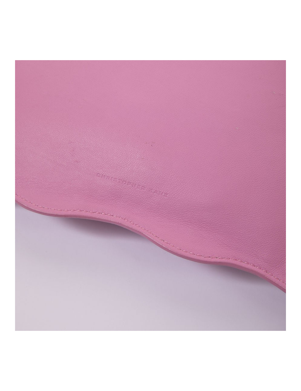 Sac CHRISTOPHER KANE cuir rose et incrustations noires et argent