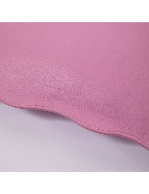 Sac CHRISTOPHER KANE cuir rose et incrustations noires et argent