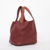 HERMES Picotin bag in bicolor red clemence taurillon leather