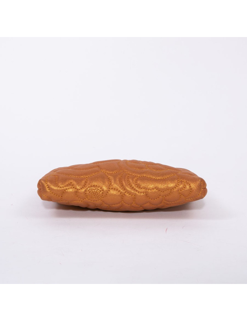 CHANEL clutch in orange velvet iridescent leather