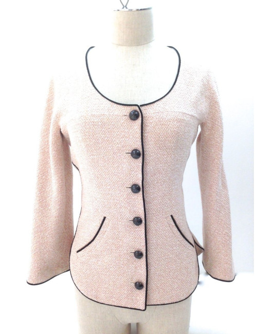 Veste CHANEL en tweed rose pastel 