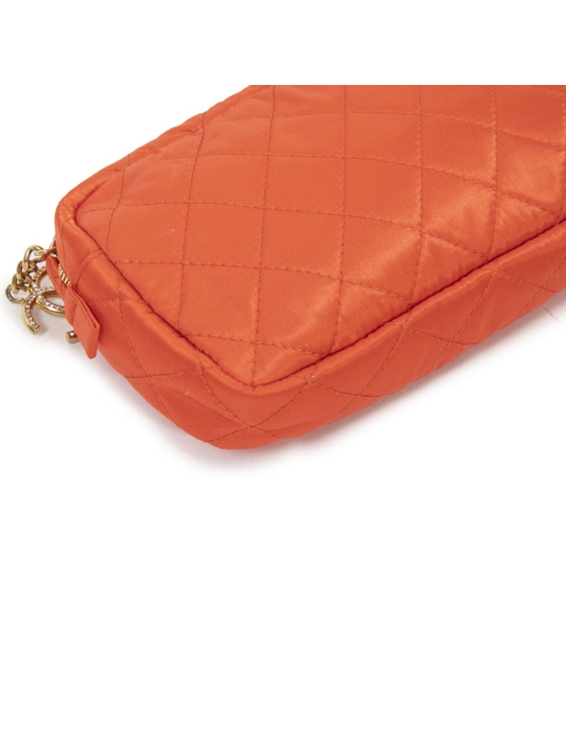 Pochette CHANEL toile parachute orange