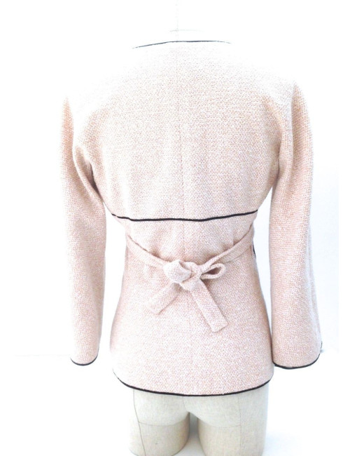 Veste CHANEL en tweed rose pastel T 36