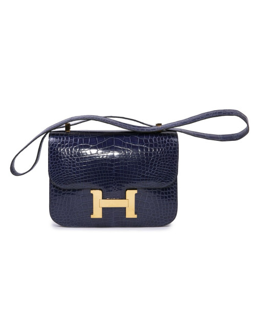Sac Constance HERMES en crocodile du Nil violet