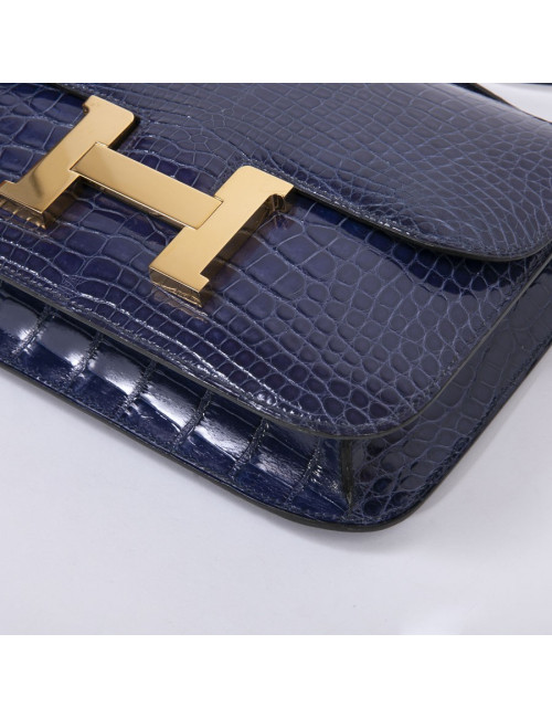 Sac Constance HERMES en crocodile du Nil violet