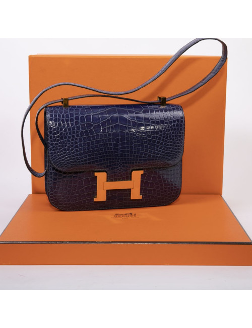Sac Constance HERMES en crocodile du Nil violet