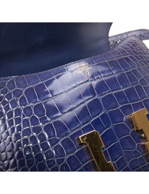 Sac Constance HERMES en crocodile du Nil violet