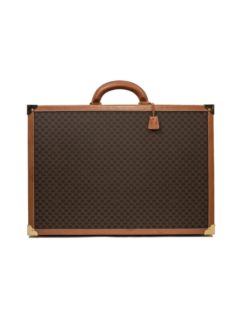 Valise rigide CELINE en toile monogramme marron