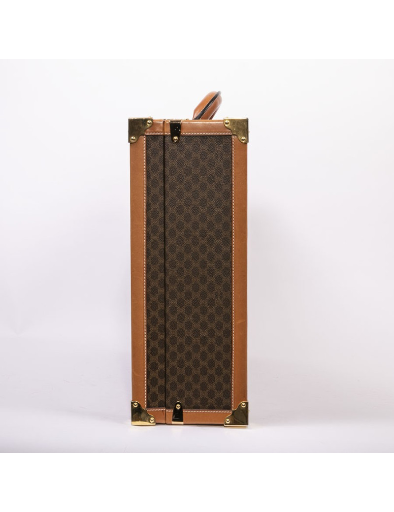 Valise rigide CELINE en toile monogramme marron