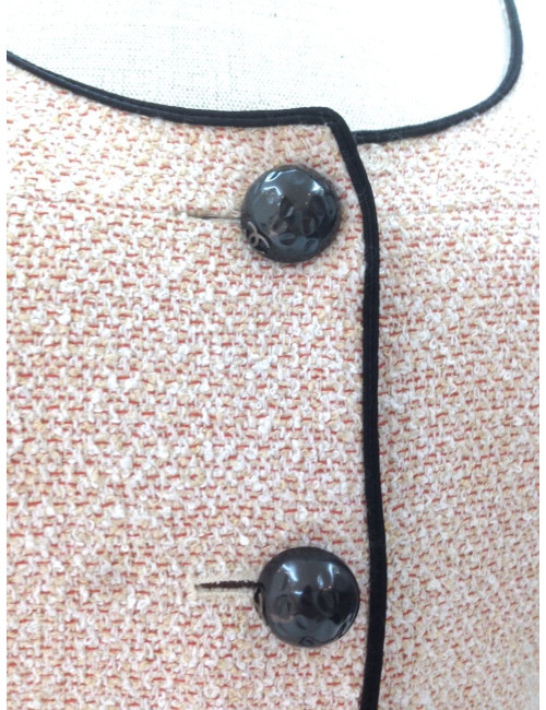 Veste CHANEL en tweed rose pastel 