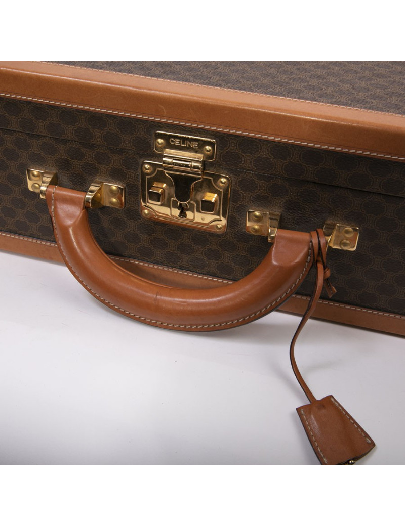 Valise CELINE en toile monogram marron