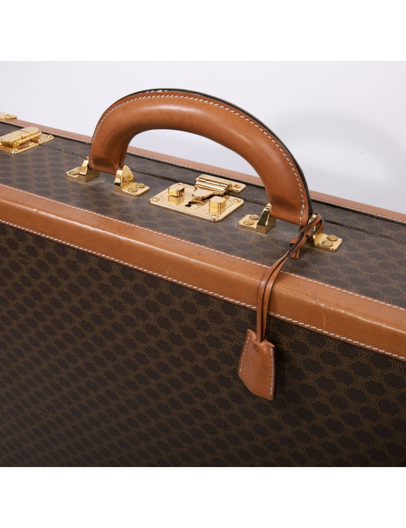 Valise CELINE en toile monogram marron