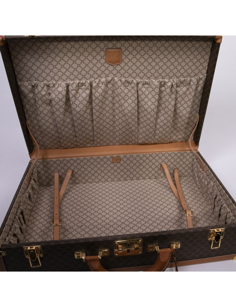 Valise rigide CELINE en toile monogramme marron