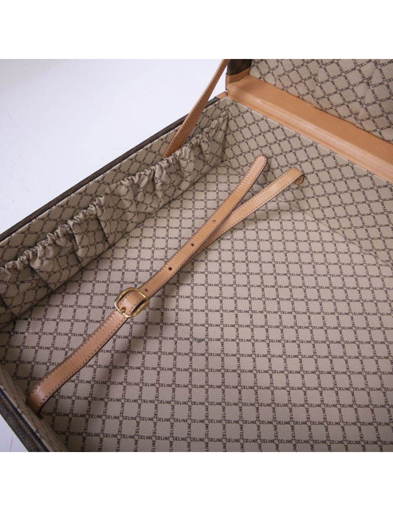 Valise rigide CELINE en toile monogramme marron