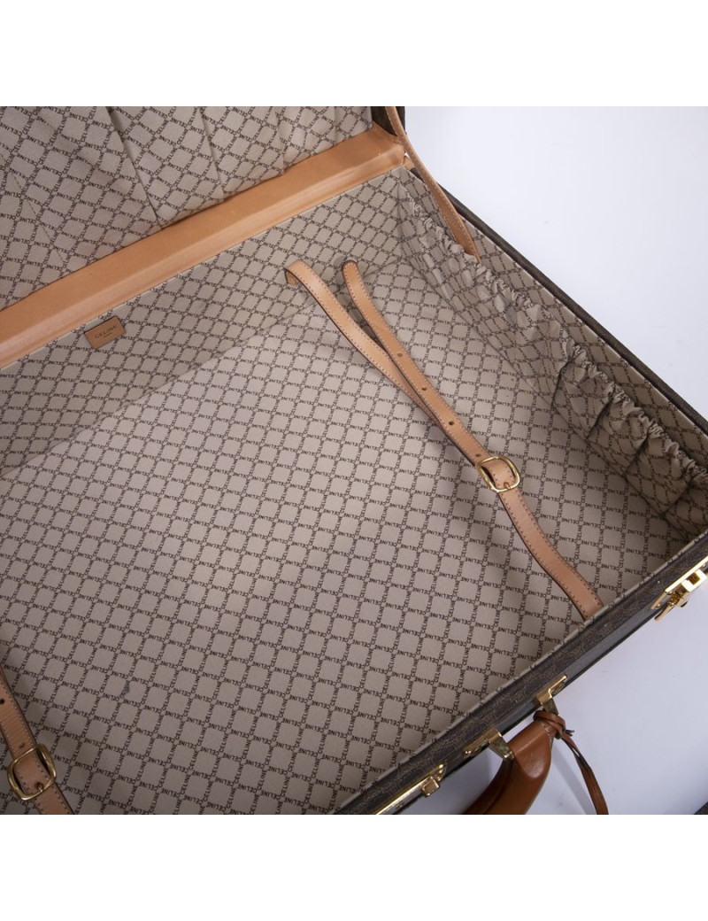 Valise rigide CELINE en toile monogramme marron