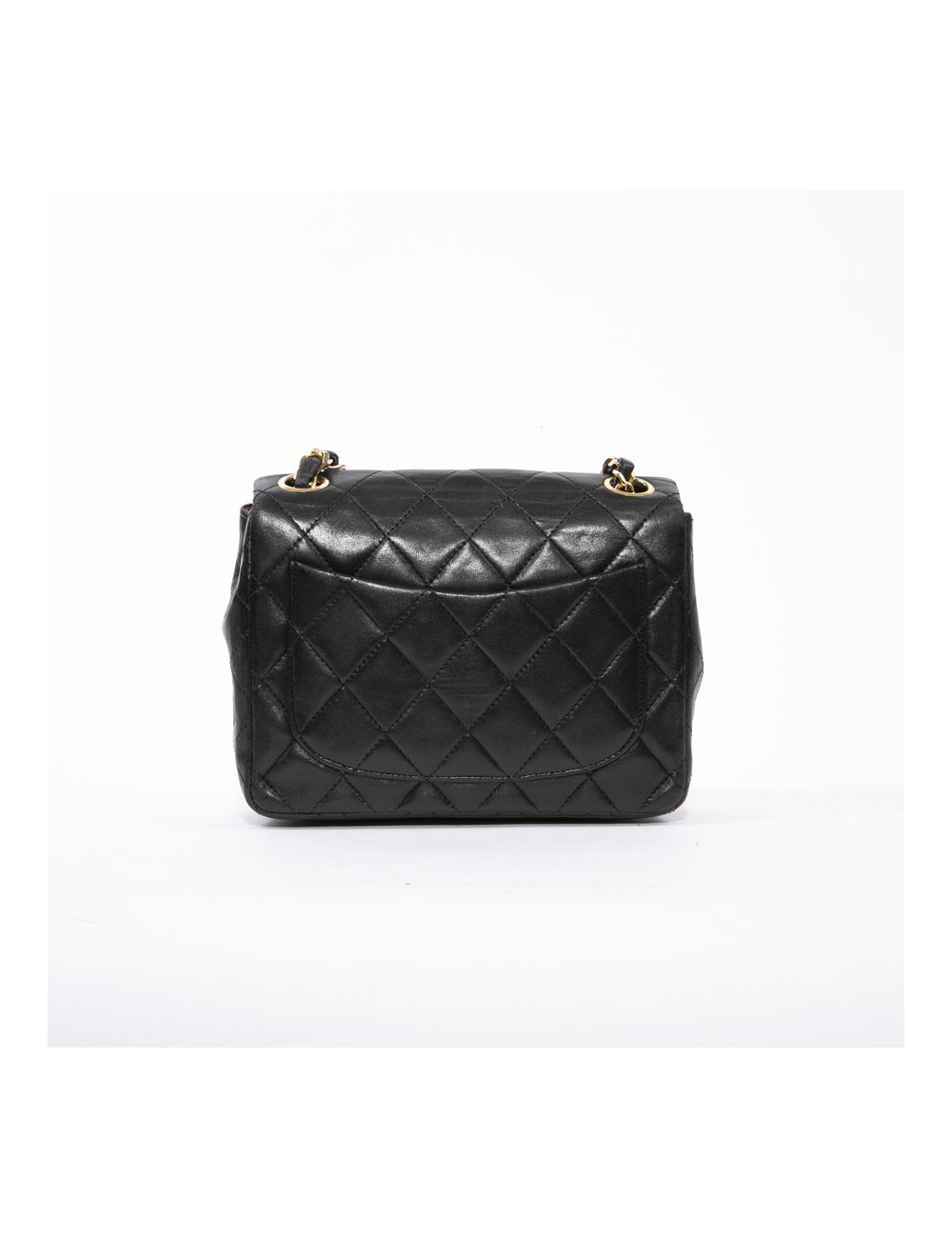 Sac CHANEL cuir d'agneau matelassé noir Vintage