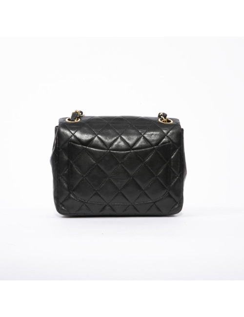 Sac CHANEL cuir d'agneau matelassé noir Vintage