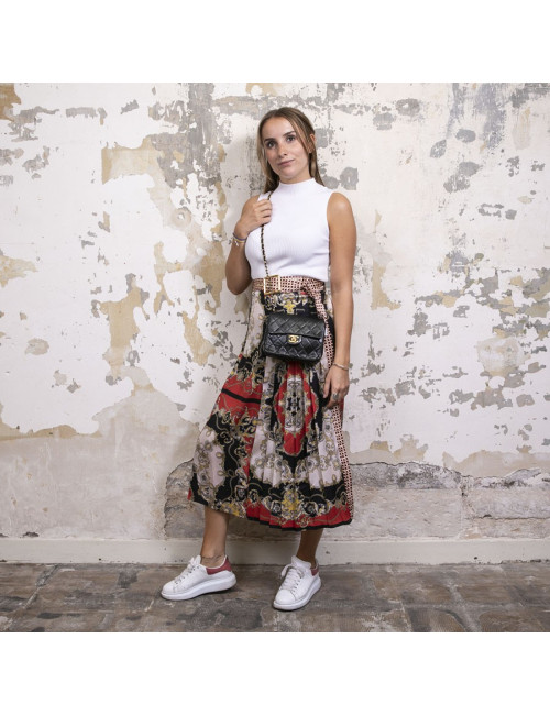 Sac CHANEL cuir d'agneau matelassé noir Vintage