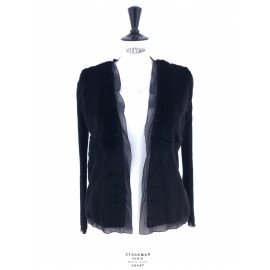 Jacket PRADA jacket in black fur T 42 Italian