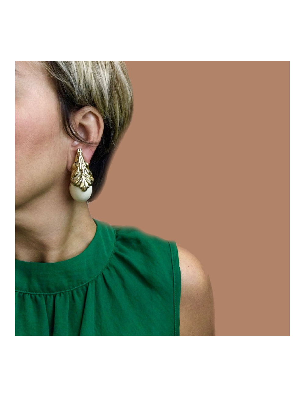 Boucles d'oreilles Clips ISABEL CANOVAS ivoire 