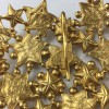YSL pin left bank heart star rhinestones and metal Golden
