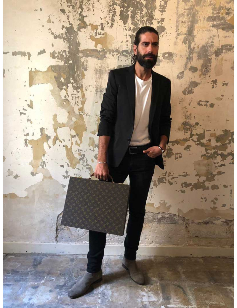 Attaché case LOUIS VUITTON toile Monogram marron Vintage