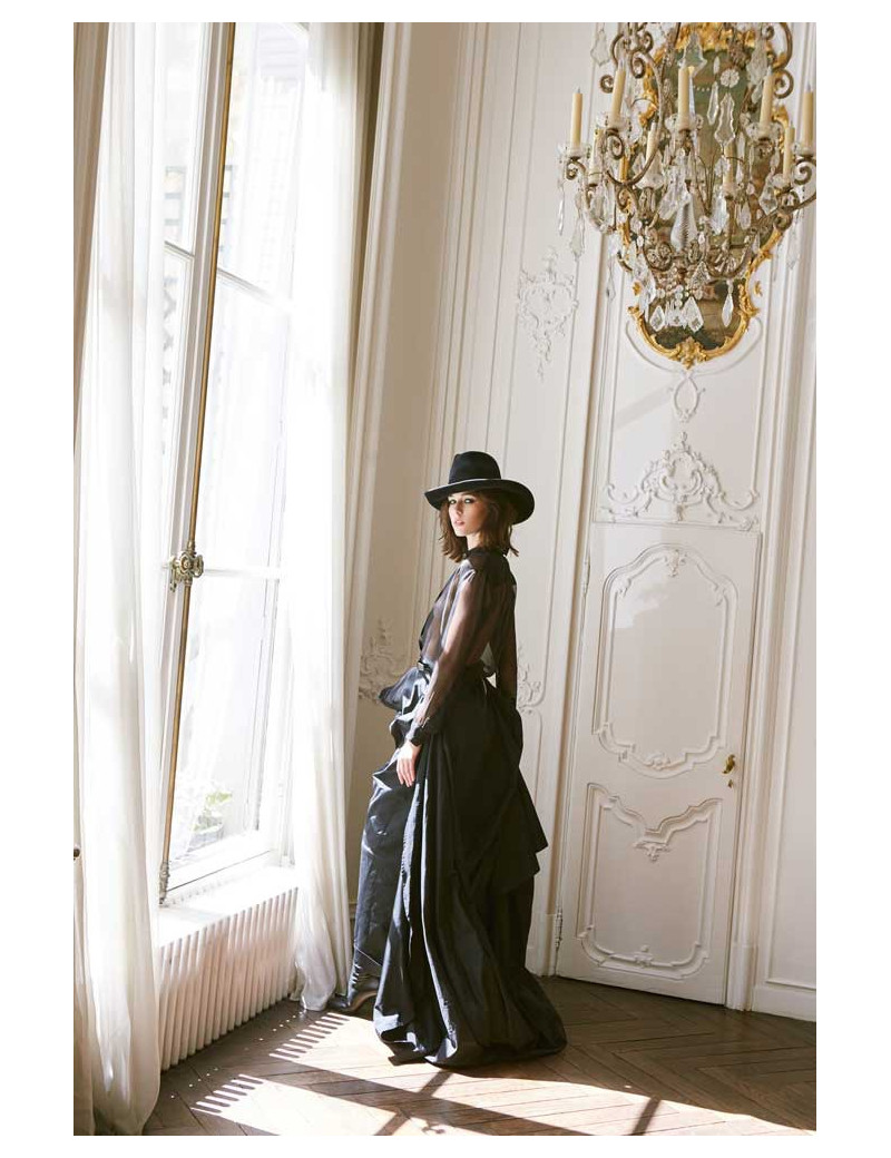 Jupe HERMES à longue traîne noire