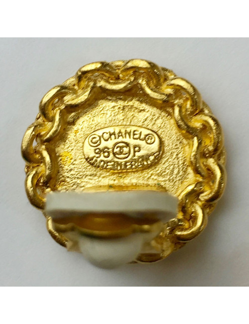 Boucles d'oreille clips CHANEL Vintage métal doré