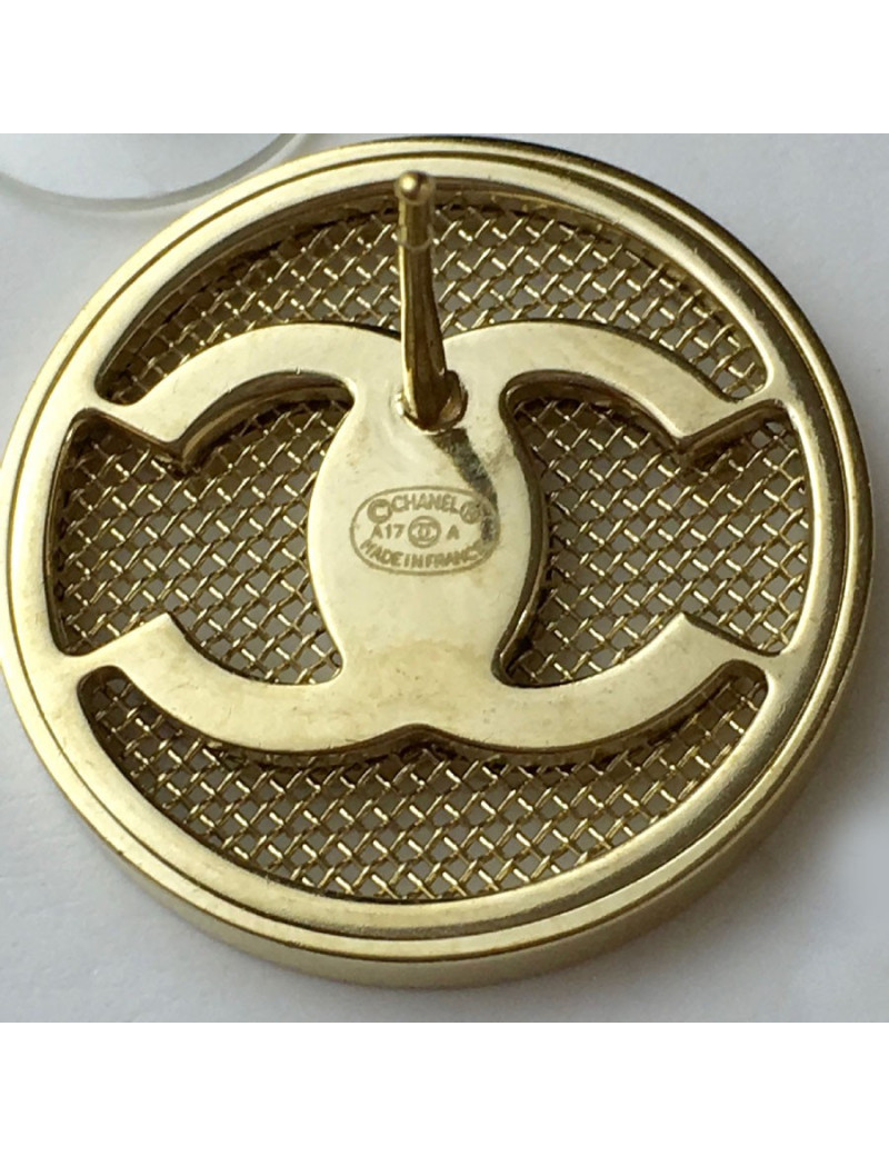 Boucles d'oreille clous CHANEL grillage