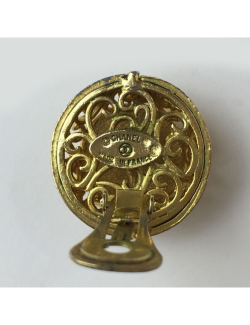 Boucles d'oreille clips CHANEL vintage dorés