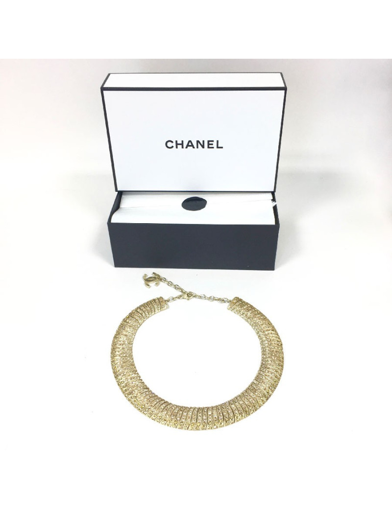 Collier CHANEL ras de cou strass 