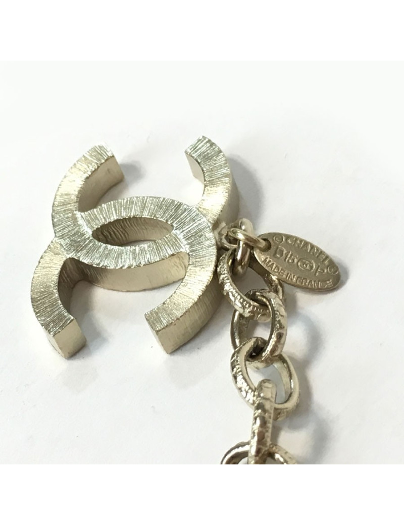 CHANEL choker necklace in gilt metal and rhinestones